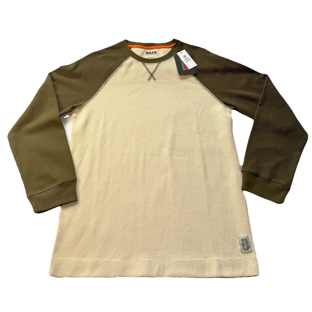Bass Outdoor Boys Long Sleeve Raglan Waffle Crew Shirt Size XL  18/20